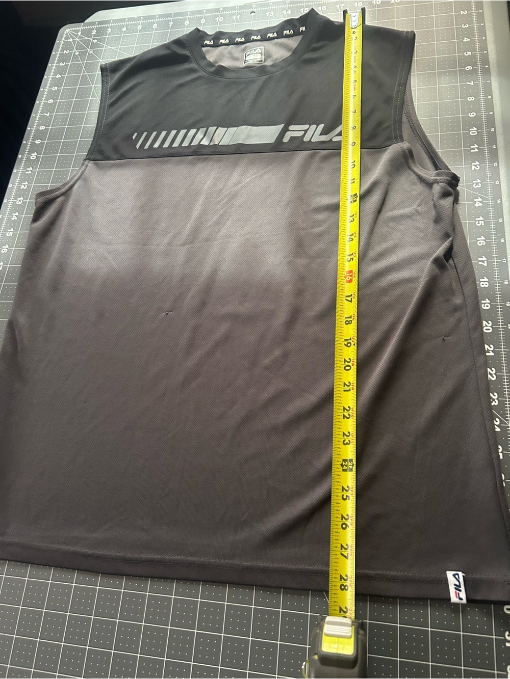 Fila Black and Dark Gray Sleeveless Athletic Shirt